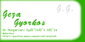 geza gyorkos business card